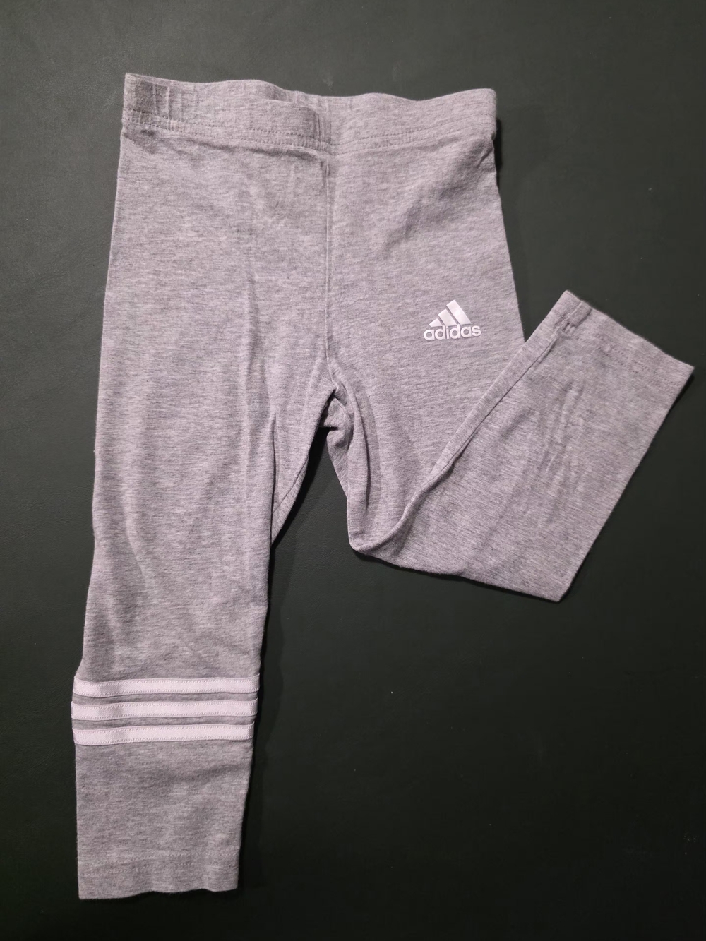 adidas Purple Heather Kids Leggings with Logo